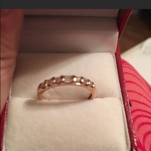 14k rose gold 1/4 carat diamond band